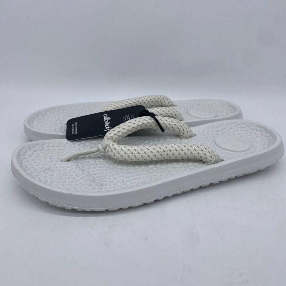 Allbirds Sandals Unisex W10 M8 White Blizzard Sugar Zeffer‎ Flip Flops Thong NEW